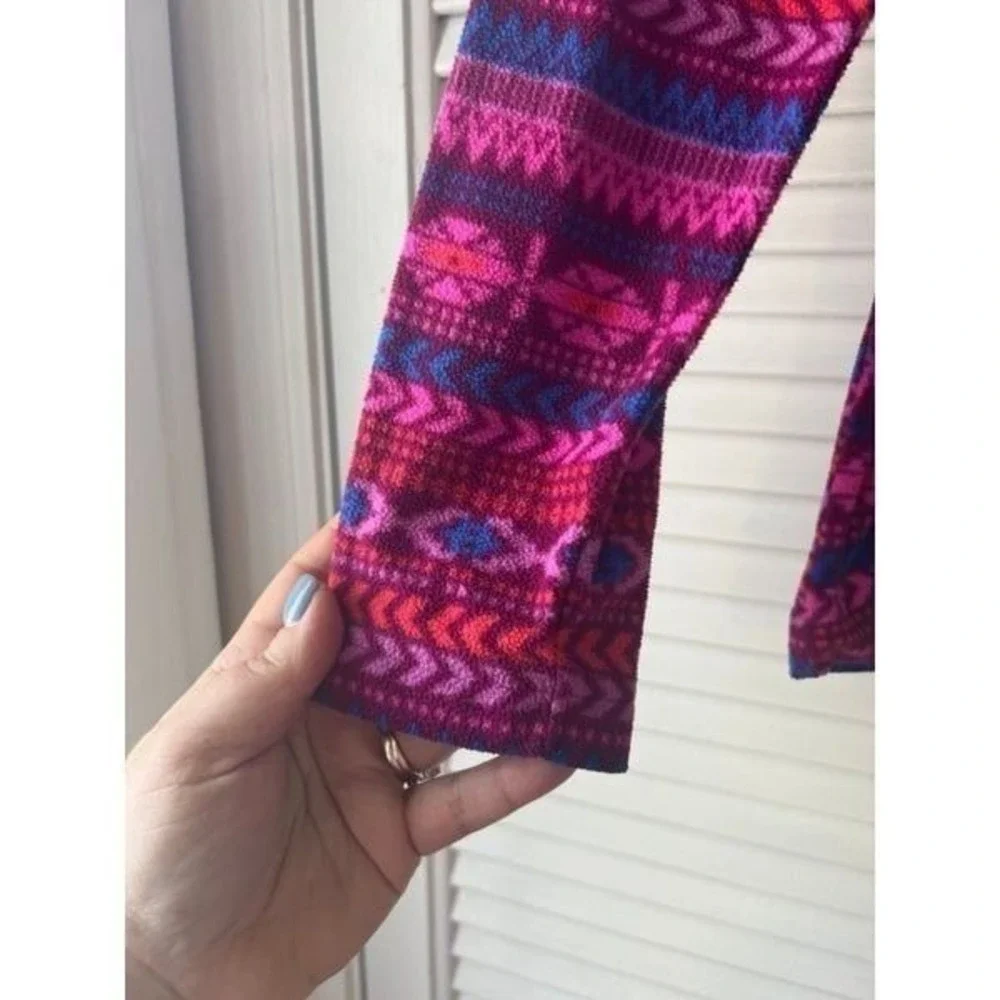 Columbia Fleece Women's Cowl Neck Geometric Print Pullover‎ - Size XL- EUC